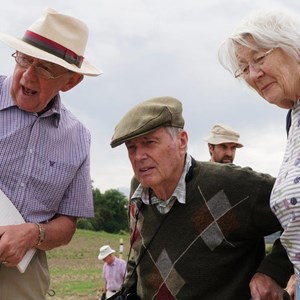 A visit to the site today by Alan Baylis and his wife Margaret. Alan and his family had farmed the Mud Hole field for many generations. It was he who pointed out the true location of the villa in the field