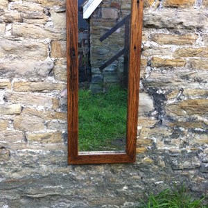 Recycled weathered oak mirror