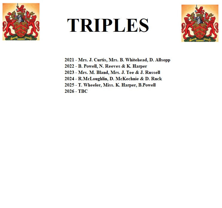 Gloucester City Bowls Club Triples