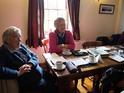 The Drovers. Meeting to discuss The Pound. Cathy Stephenson and Margaret Parkinson