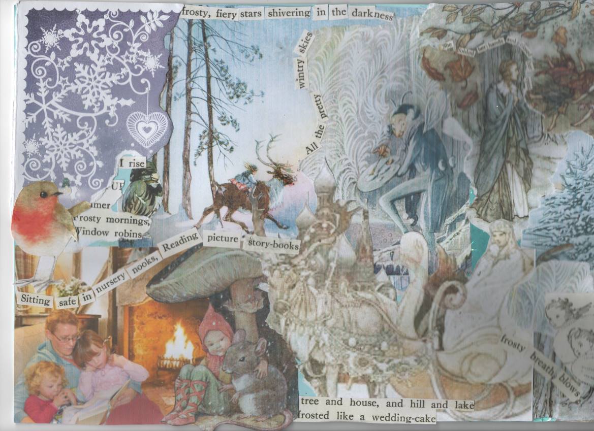 Anna's Collage - A Winter Childhood   From a WOW collage workshop led by Sue Rabbett
