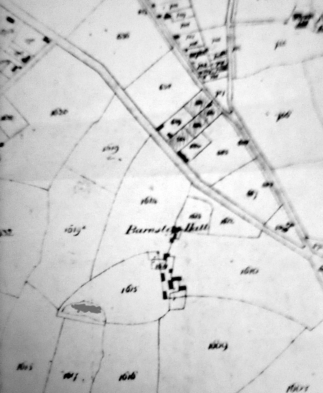 1841 Tithe map showing the location of the farmhouse