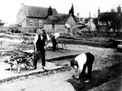 Green construction in 1920 from behind the Red Lion public house.