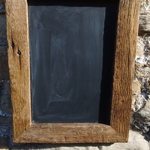 Recycled weathered oak chalkboard