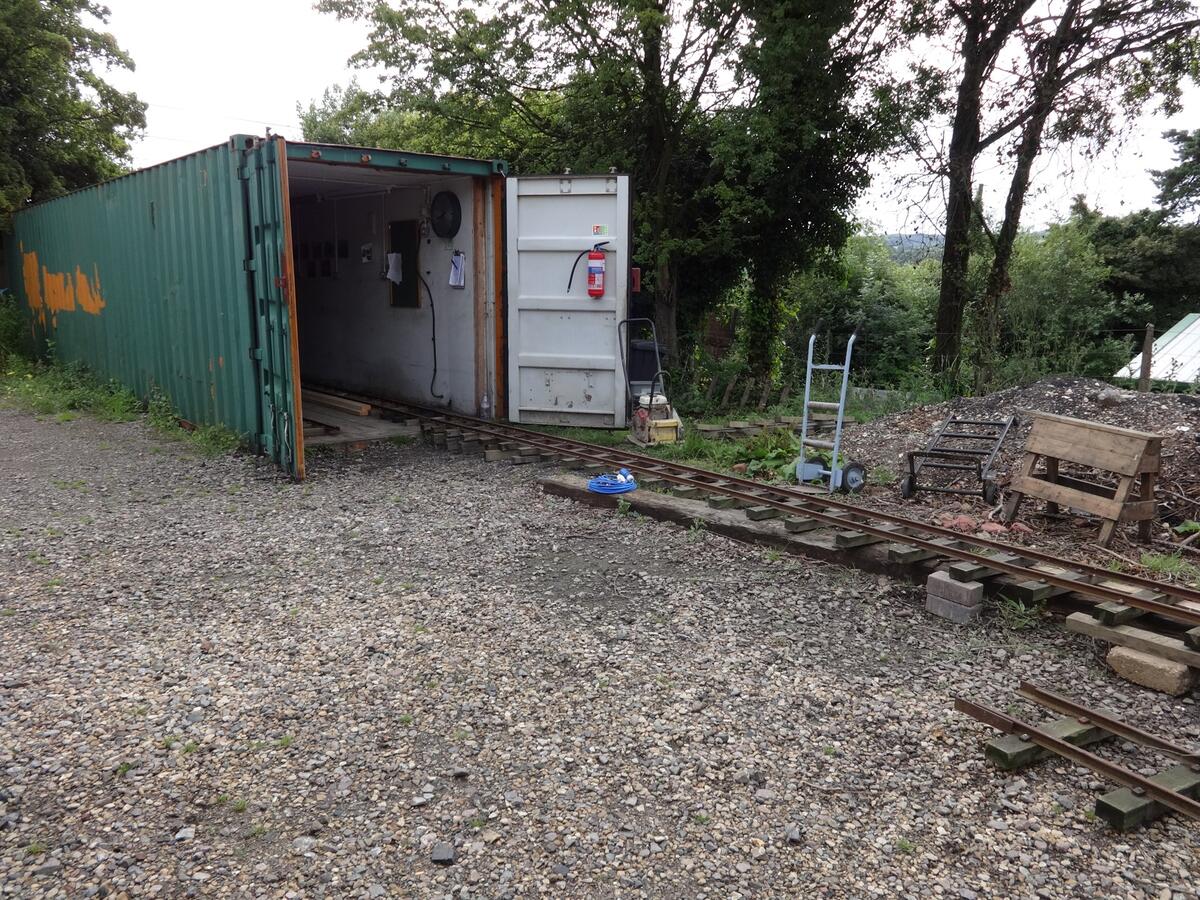 Temporary track panels being laid out for stock removal in the top car park.