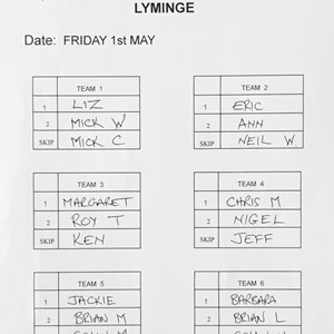 Boughton-Under-Blean Bowls Club Team selections