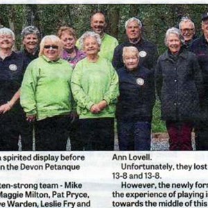 Wellington Petanque Club Press cuttings archive