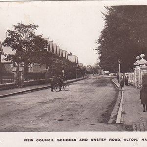 New Council Schools & Anstey Road - Postmarked 6.8.1918