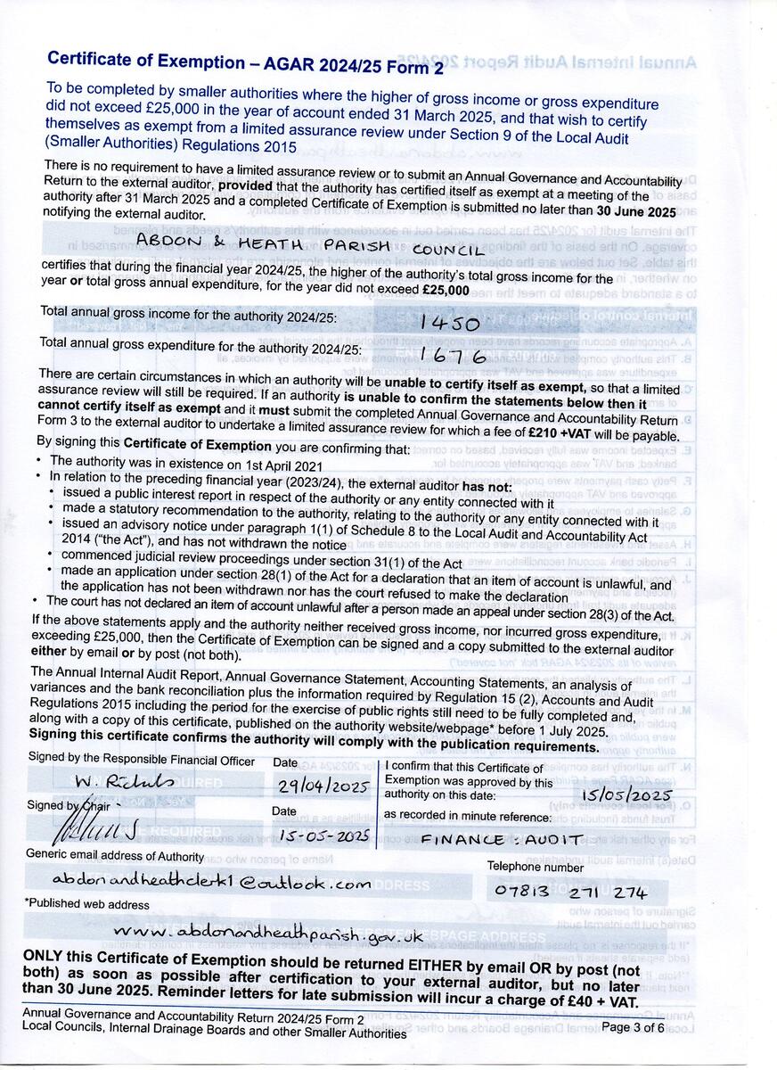 Abdon and Heath Parish Documents Abdon and Heath Parish Documents