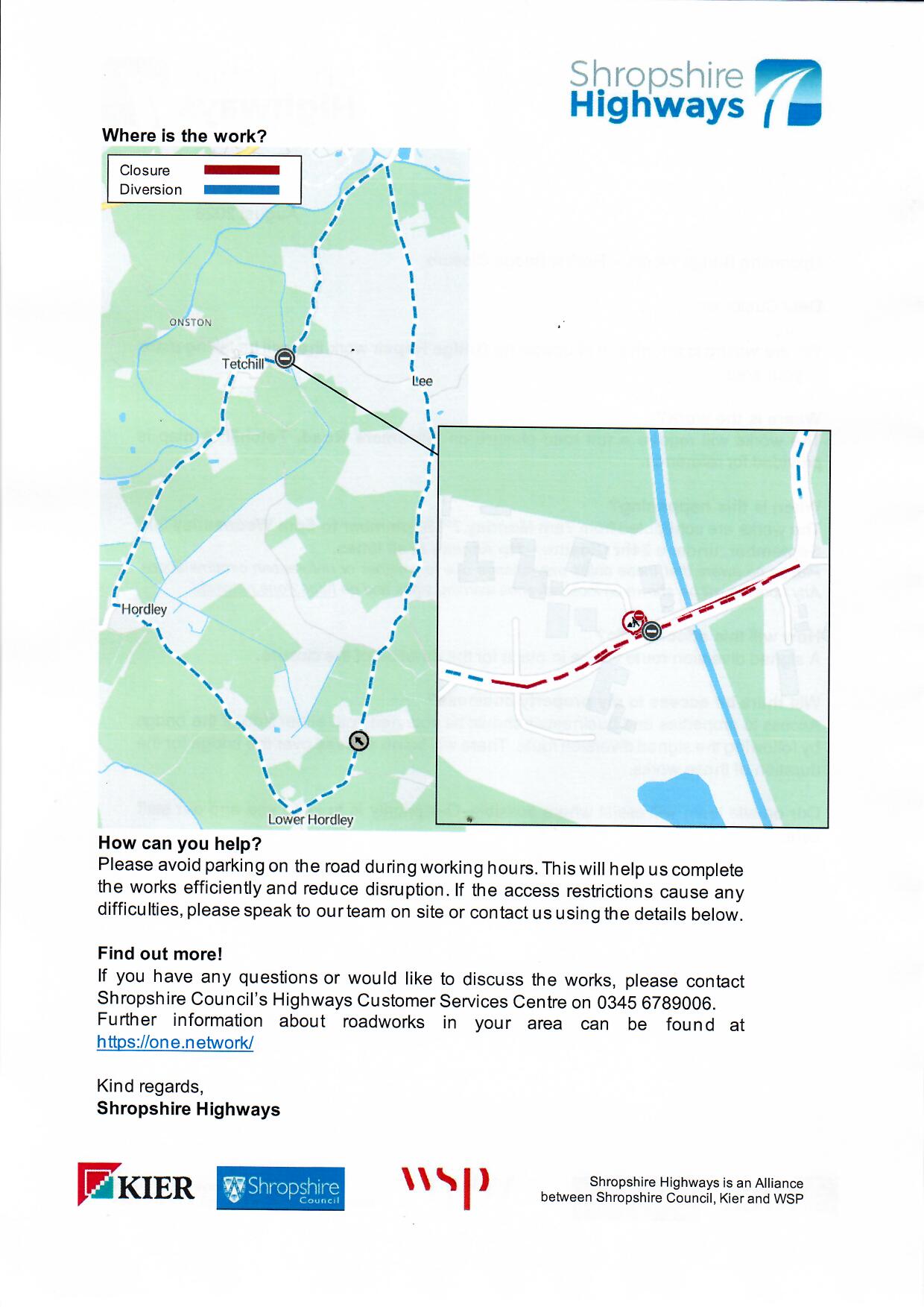 Ellesmere Rural Parish Council Road Closure Notifications