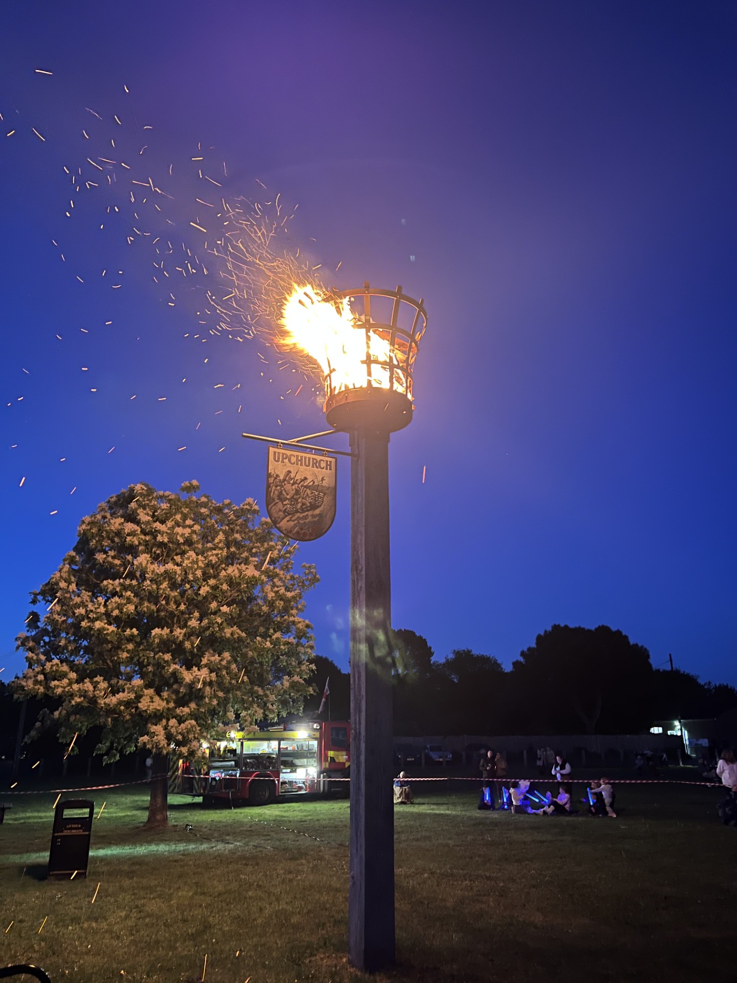 VE Day Beacon lighting at The Rec