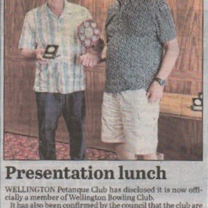 Wellington Petanque Club Press Cuttings 2023