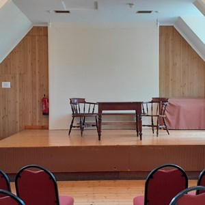 Hall set up as a theatre