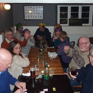Clockwise from left - Robert Muggeridge, Mary Fountaine, Peter Smettem, Julie Holder, Len Holder, Harry Rand, Shirley Rand, Pam Rand, Felicity Smettem, Sam Simmonds, Mike Caldwell