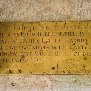 Brass of Lucy Whitehead d1652