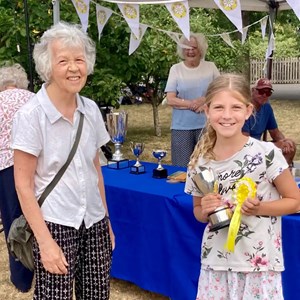 Natalie Tudor - winner of the Link Cup for children - presented by Chris Wassell, editor of the Link