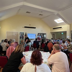 A packed hall for a race night fundraising event in May 2025