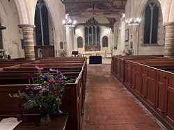 The nave, with its early 19th-century box pews