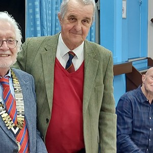 2026 Chairman, Keith Underhill with induction past Chairman John Pearce. Looking on is John Polley Secretary & Steve Shore Treasurerwith