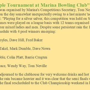 Marina Bowling Club Dawlish 2021 Press Items