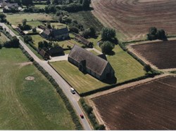 Farm and tithe barn; fields around, 7.9.1997