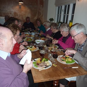 From front -Left: Roger Pike, Jan Pike, Ray lloyd, Margaret Lloyd; right KevinNash, Mary Nash, Jo Curtis, Joan Claridge, Carol Smith, Bob Smith