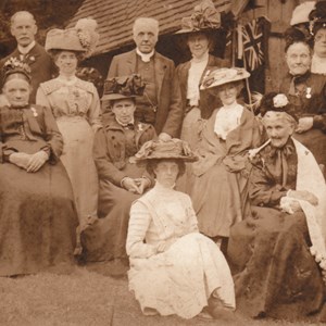 Almshouse Coronation Tea. Mickleham circa 1911