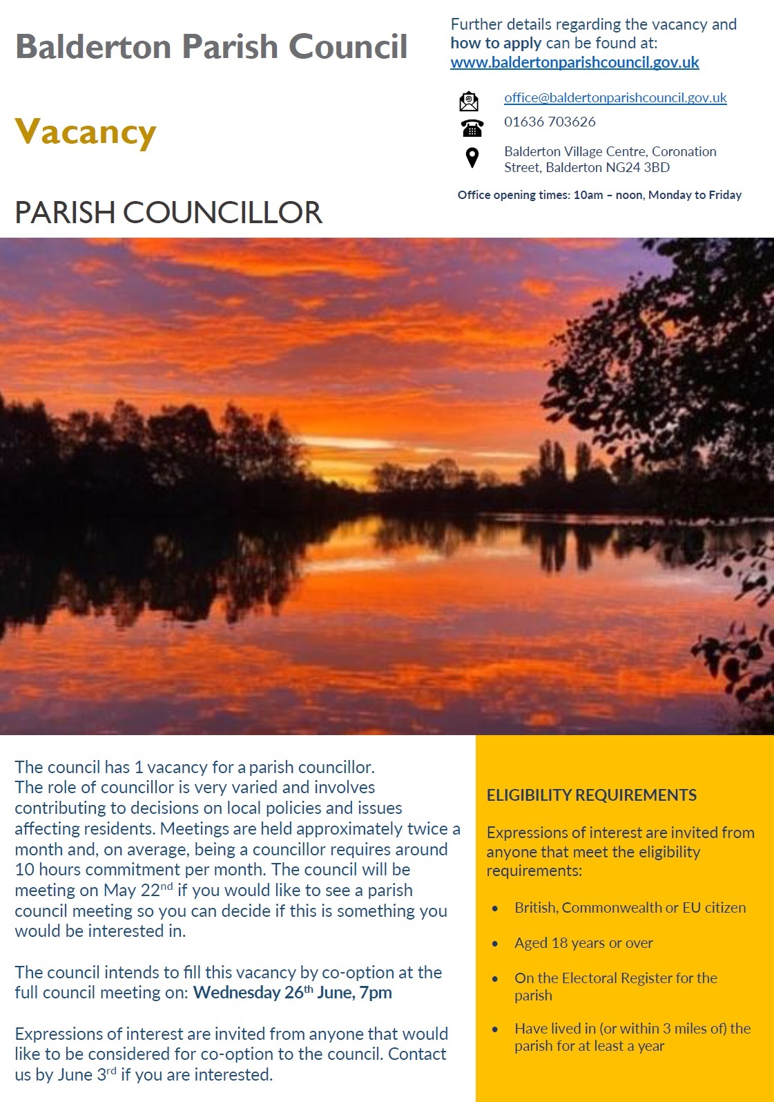 Casual vacancy - Parish Councillor