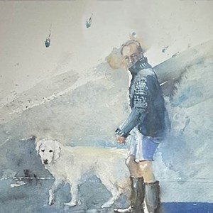 'Just a Fleeting Glance' Watercolour by Ray Blundell