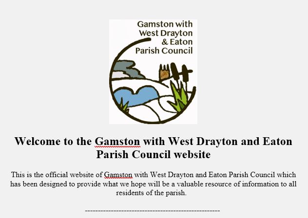 Gamston with West Drayton & Eaton Parish Council Home