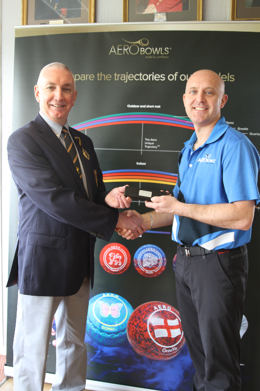Chairman presents Chris Falkner with a token of appreciation from Barry members