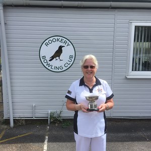 Pauline with Unbadged Singles Trophy