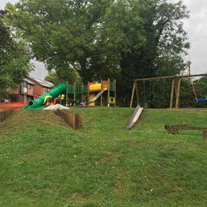 The new play equipment in The Dell, August 2019