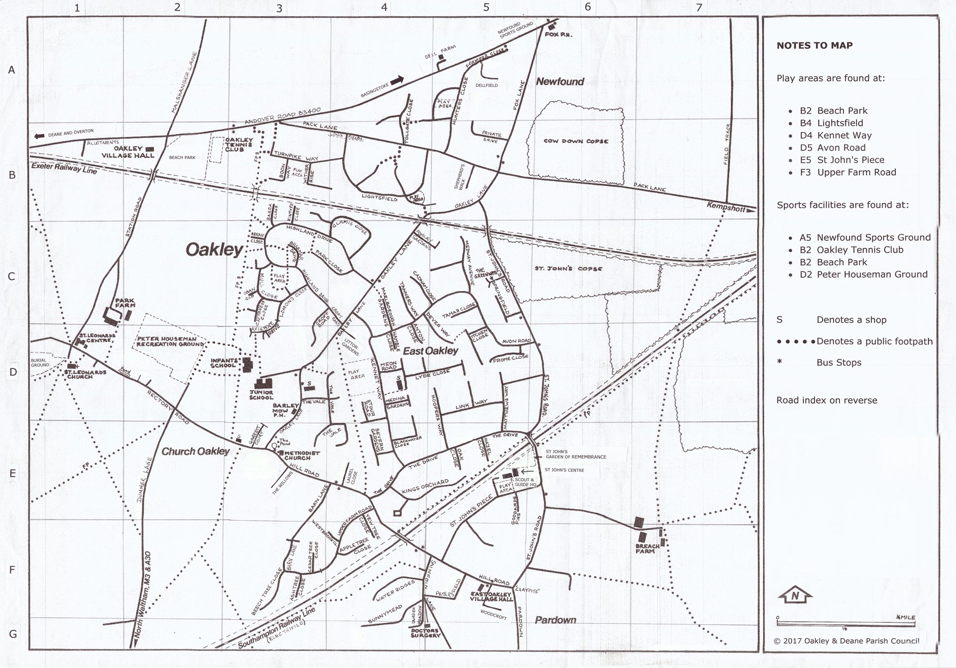Street plan of the village of Oakley