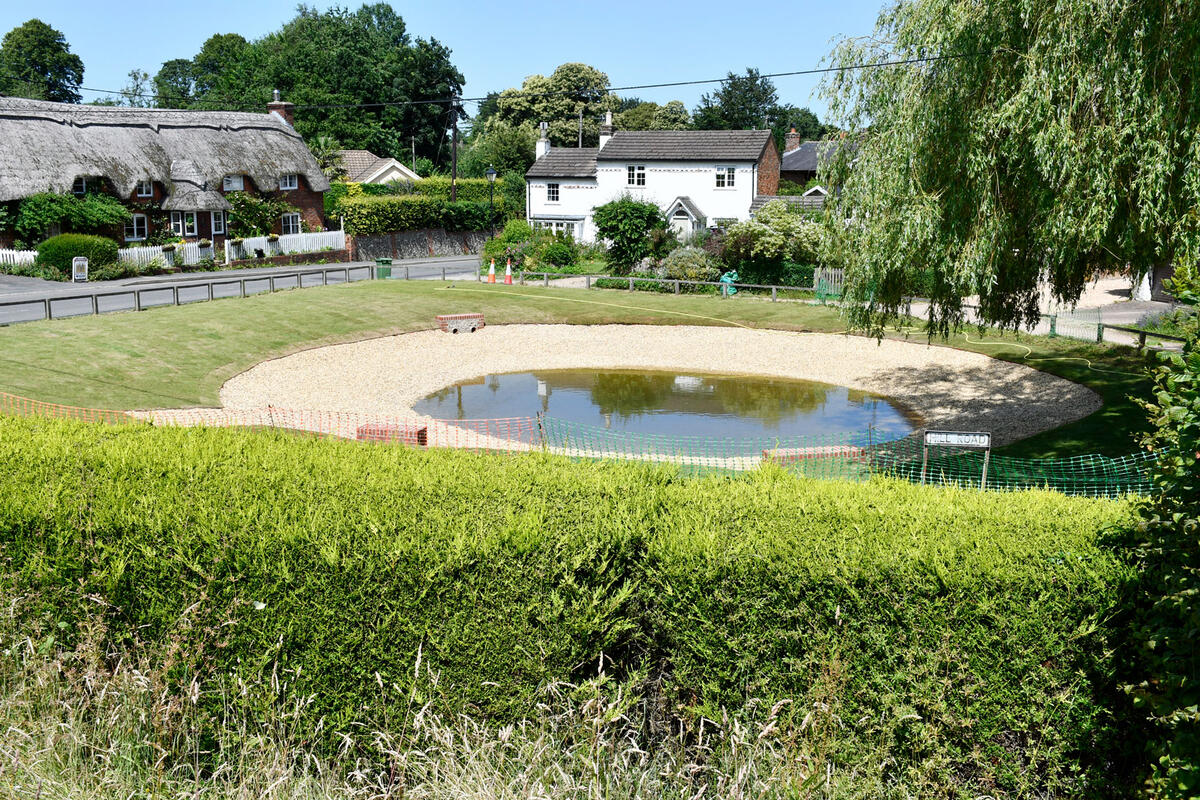 Refurbishment of the village pond 2021 - Oakley Community Association,  Oakley, Basingstoke