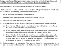 Swindon and District Women's Bowls Association Rules 2025