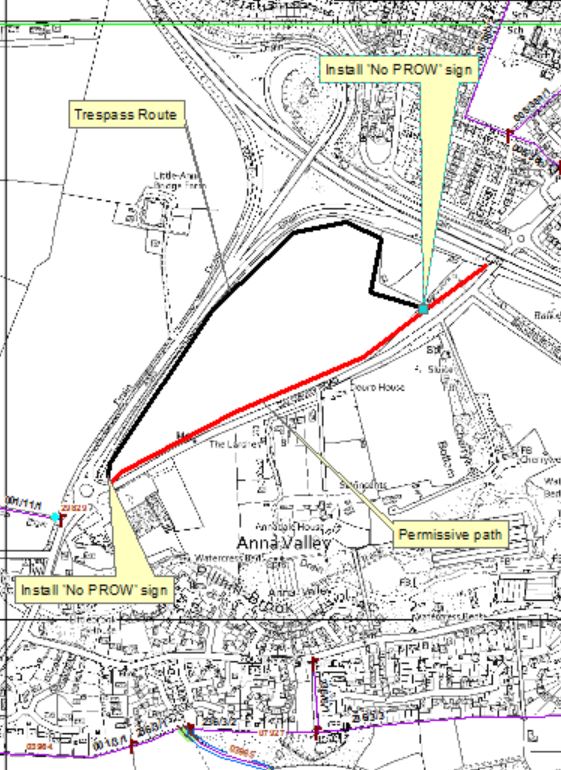 Plan of permissive path alongside Salisbury Road