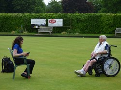 Andover Bowling Club Wheelchair for disabled and TV visitors