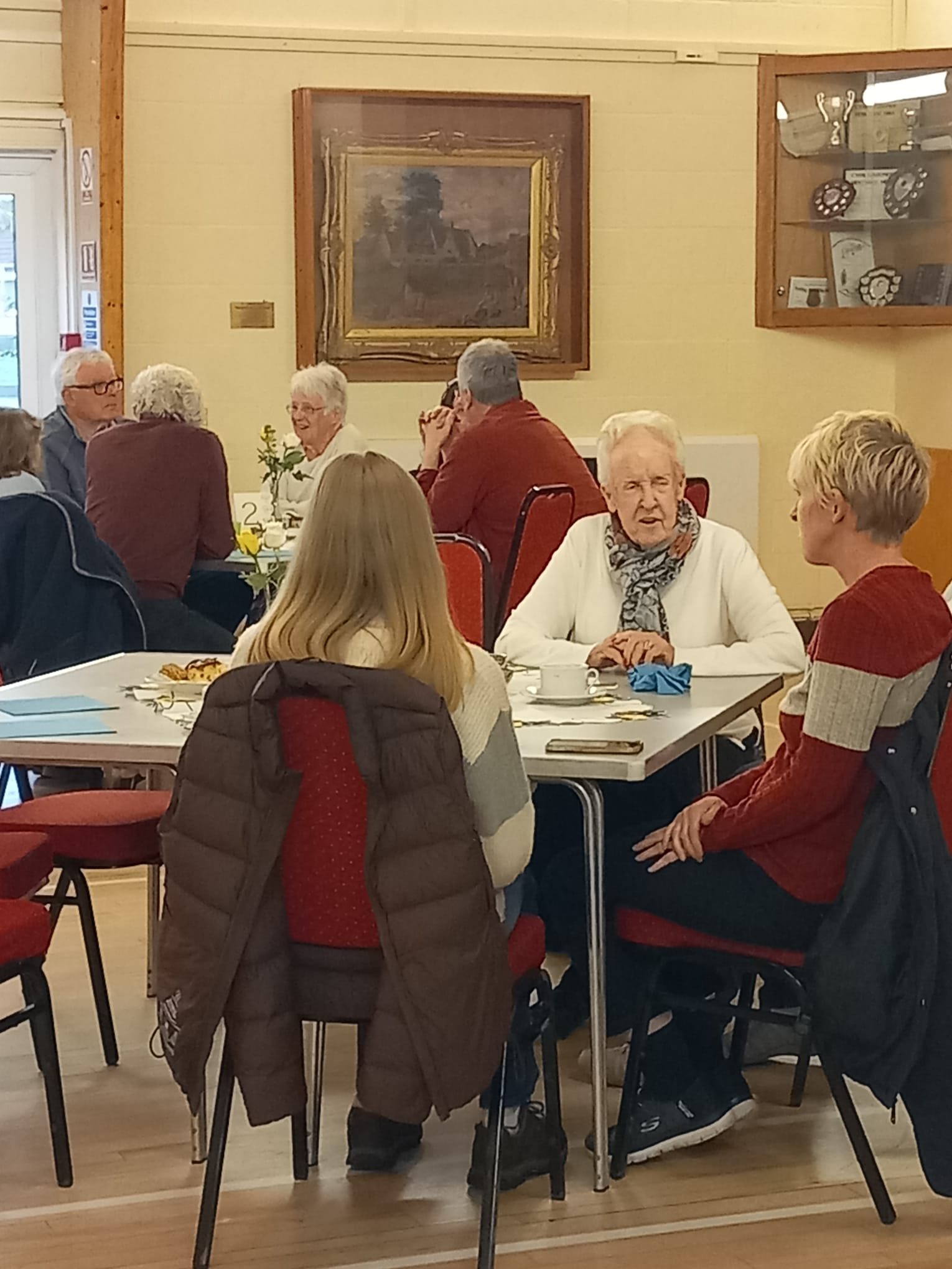 A lot of chatting and eating