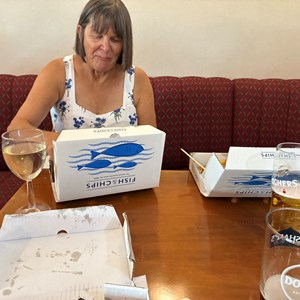 Fish & Chip supper after our skittles evening