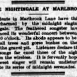 A nightingale sang in Marlbrook Quarry! The article is taken from the Bromsgrove Messenger 1932.