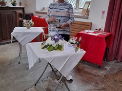 Cllr A Lashmar giving out shields and cups