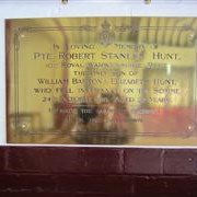 Pte Robert Hunt (22) plaque in the Memorial Hall