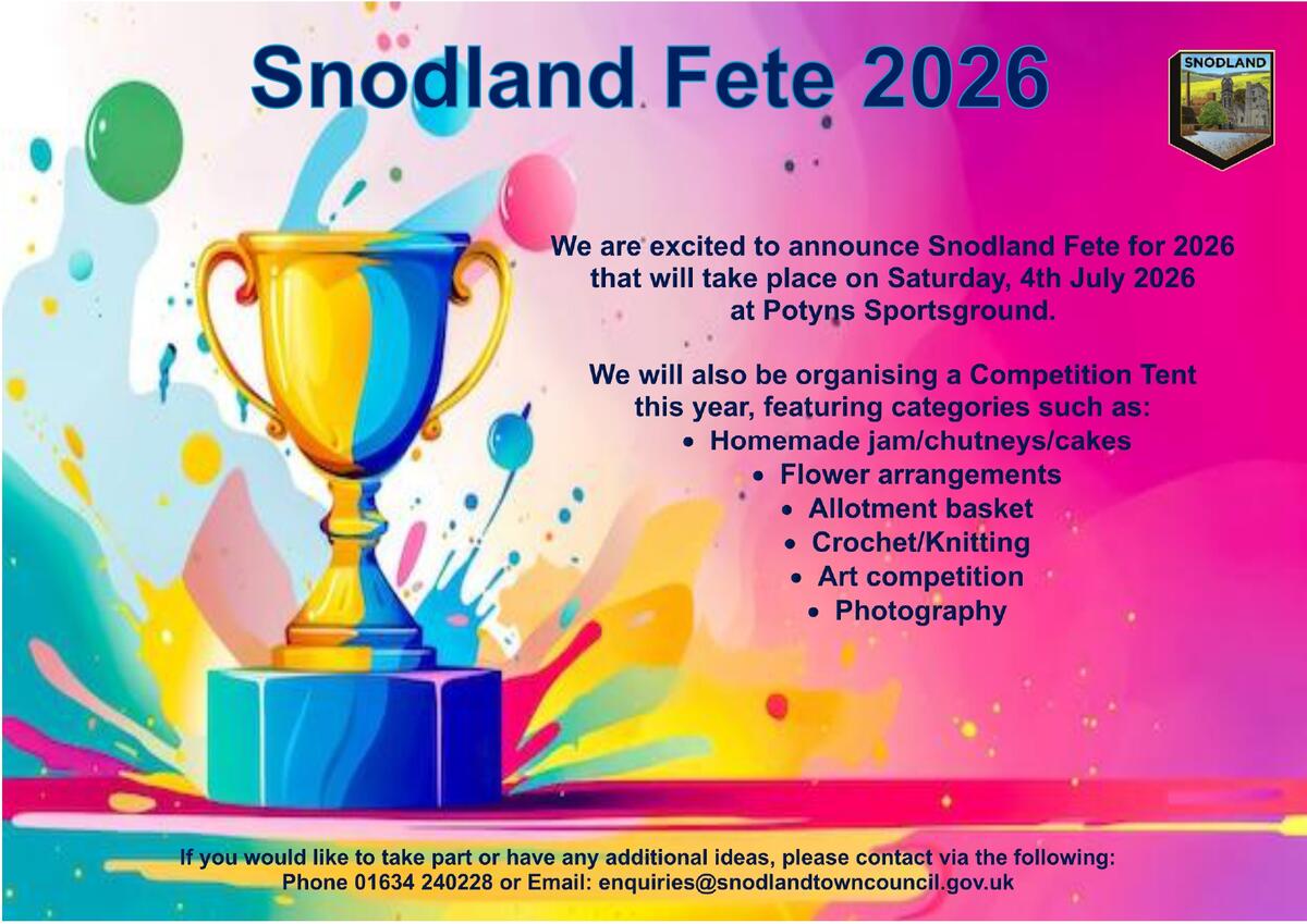 Snodland Fete Competition Tent - 4th July 2026