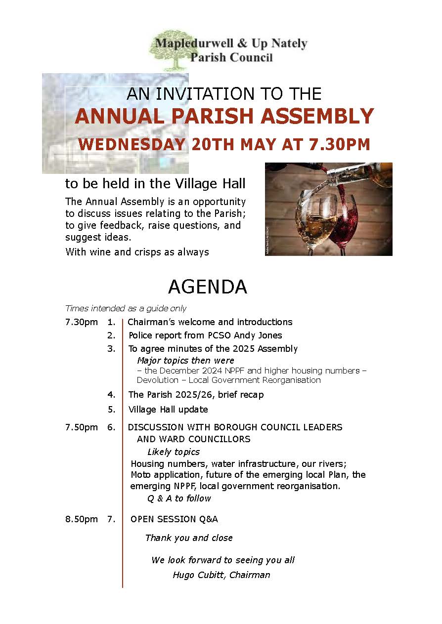 Mapledurwell & Up Nately Parish Council Home