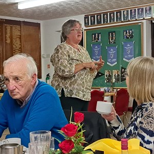 Competitions Secretary, Pat, introducing the Presentation section