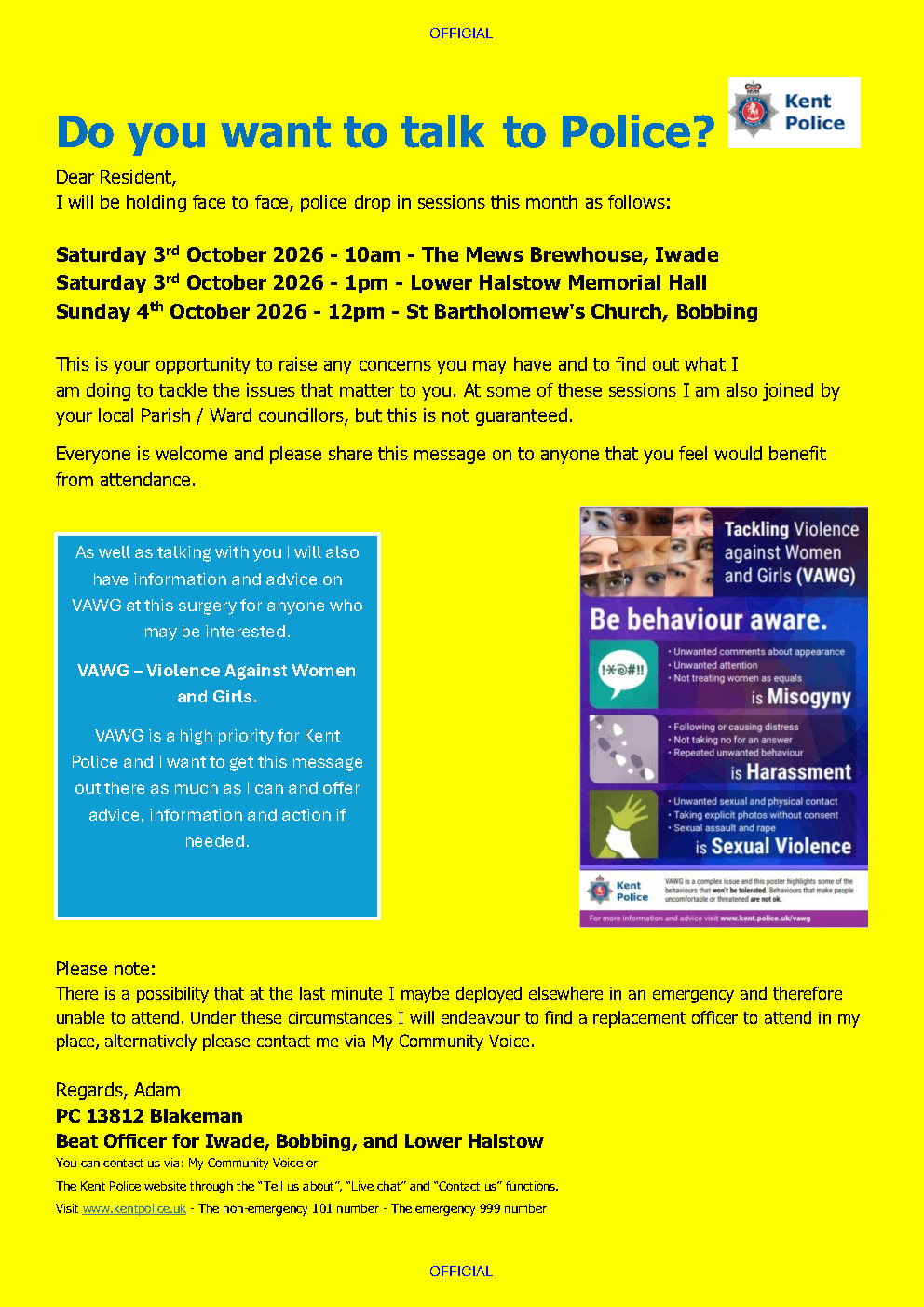 Iwade Parish Council Police Surgeries