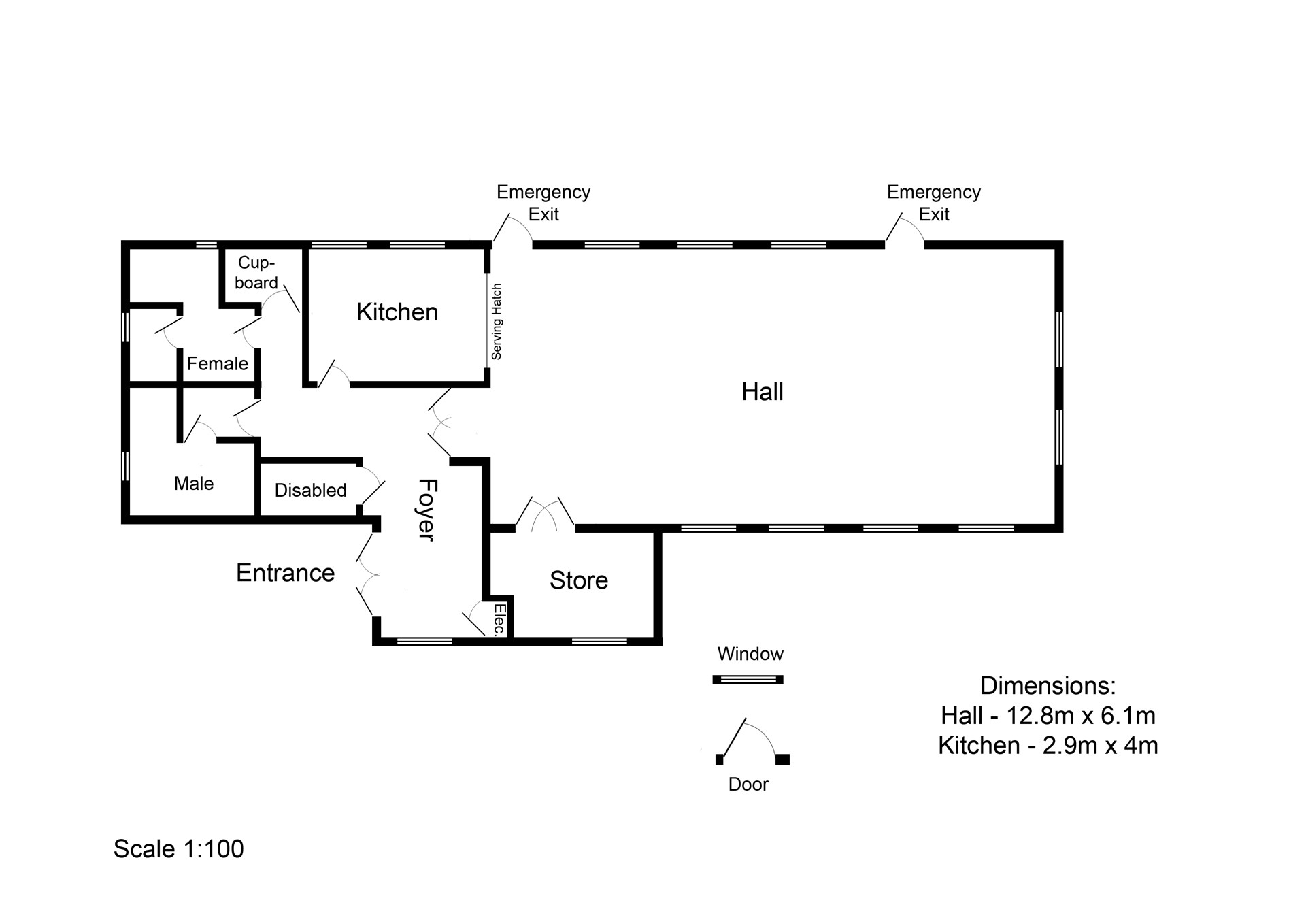 Tinwell Village Hall Hall Plan