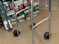 Walking frame for use on a bowls green