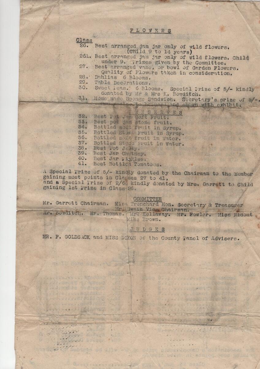 Sydling St Nicholas History Society Scrap Book Page